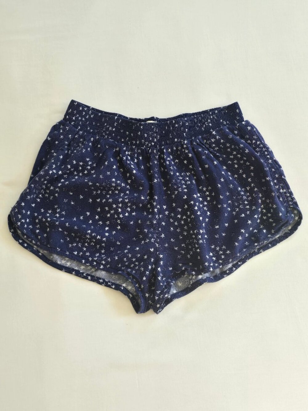 Hollister Blue Sleep Shorts with White Stars Size XS